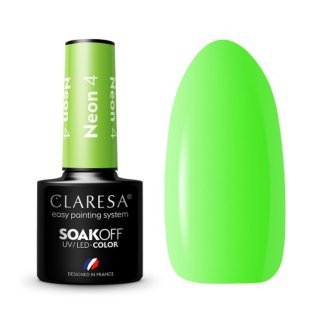 Gellak Neon 4 Claresa 5 g voor manicure en pedicure met intense glans, duurzame kleur en professionele nagelstyling