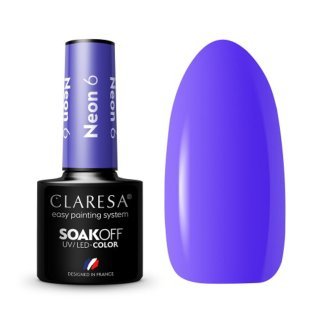 Gellak Claresa Neon 6 5 g voor manicure, pedicure en nagelstyling met intense glans en houdbaarheid tot 3 weken