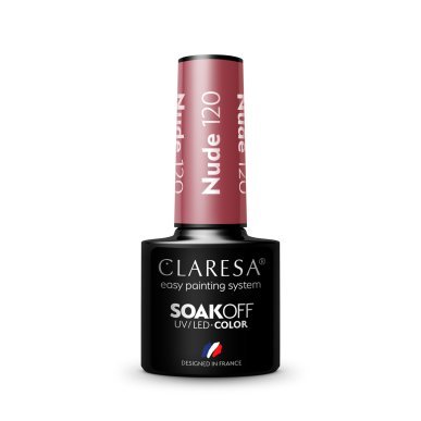 Gellak nude 120 Claresa 5 g voor manicure en pedicure met intense glans, duurzame styling en professionele nagelverzorging