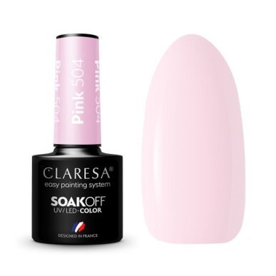 Gellak roze 504 Claresa 5 g voor manicure, pedicure en nagelstyling met glans en houdbaarheid tot 3 weken voor salons