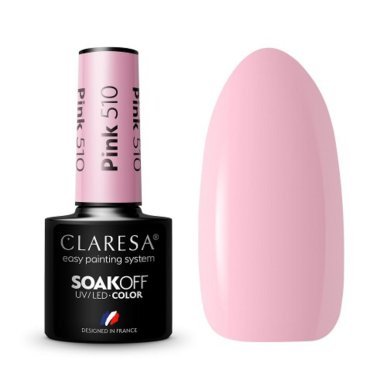Roze gellak Claresa 510 5 g voor manicure, pedicure en professionele nagelstyling met langdurige glans voor salongebruik