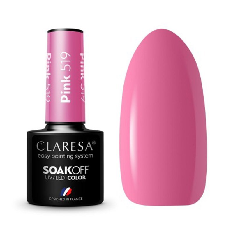 Gellak roze 519 Claresa 5 g voor professionele manicure, pedicure en nail art met glans en houdbaarheid tot 3 weken Gellak roze 519 Claresa 5 g voor professionele manicure, pedicure en nail art met glans en houdbaarheid tot 3 weken