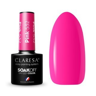 Gellak roze 532 Claresa 5 g voor professionele manicure, pedicure en salonwerk met glans en houdbaarheid tot 3 weken