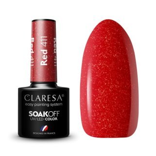 Rode gellak Claresa 411 5 g voor manicure en pedicure met UV/LED-uitharding, volledige dekking of decoratieve accenten