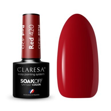 Rode gellak Claresa 420 5 g voor professionele manicure en pedicure met UV/LED-lamp, volledige dekking of accent