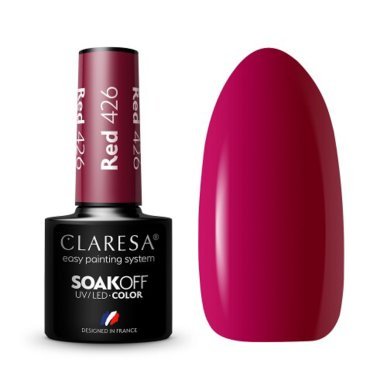 Rode gellak 426 Claresa 5 g voor manicure en pedicure met UV/LED-uitharding en verzorgde kleurdekking in de salon