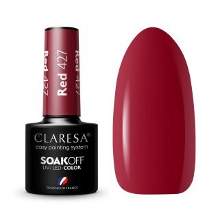 Rode gellak 427 van Claresa voor manicure en pedicure, UV/LED-uitharding, volledige dekking of accent, 5 g