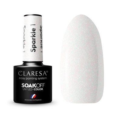 Gellak Sparkle 1 Claresa 5 g voor manicure en pedicure met verzorgde dekking of decoratief accent in UV/LED-lampstyling
