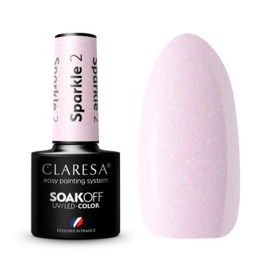 Gellak Sparkle 2 van Claresa 5 g voor nagelstyling, manicure en pedicure met sprankelende decoratieve uitstraling