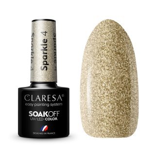 Gellak Sparkle 4 Claresa 5 g voor manicure en pedicure met verzorgde dekking of decoratief accent in de UV/LED-lamp