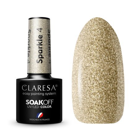 Gellak Sparkle 4 Claresa 5 g voor manicure en pedicure met verzorgde dekking of decoratief accent in de UV/LED-lamp