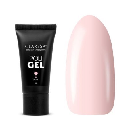 Polygel voor nagels Claresa roze 30 g voor opbouw, verlenging en professionele manicure en pedicure met een dikkere consistentie