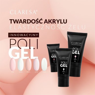 Polygel voor nagels Claresa roze 30 g voor opbouw, verlenging en professionele manicure en pedicure met een dikkere consistentie