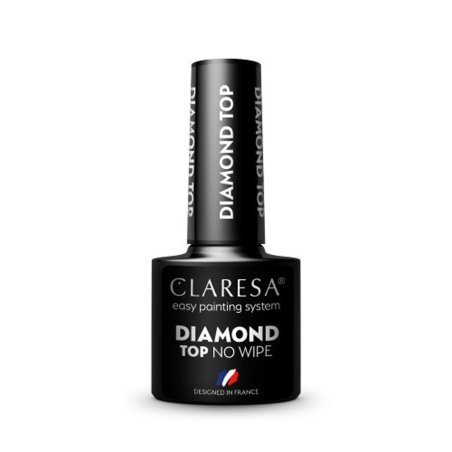 Gellak topcoat Diamond No Wipe Claresa 5 g voor manicure en pedicure met verzorgde afwerking voor professioneel salonwerk