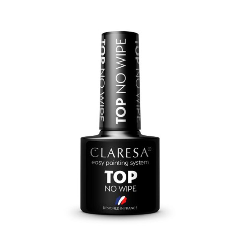 Gellak topcoat No Wipe Claresa 5 g voor professionele nagelstyling, manicure en pedicure met verzorgde afwerking