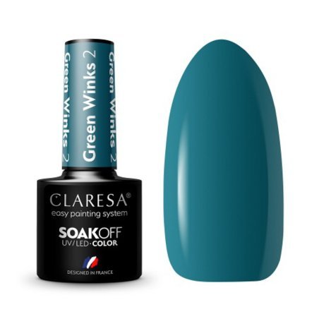 Gellak Green Winks 2 van Claresa, 5 g voor manicure en pedicure met UV/LED-uitharding en verzorgde nagelstyling
