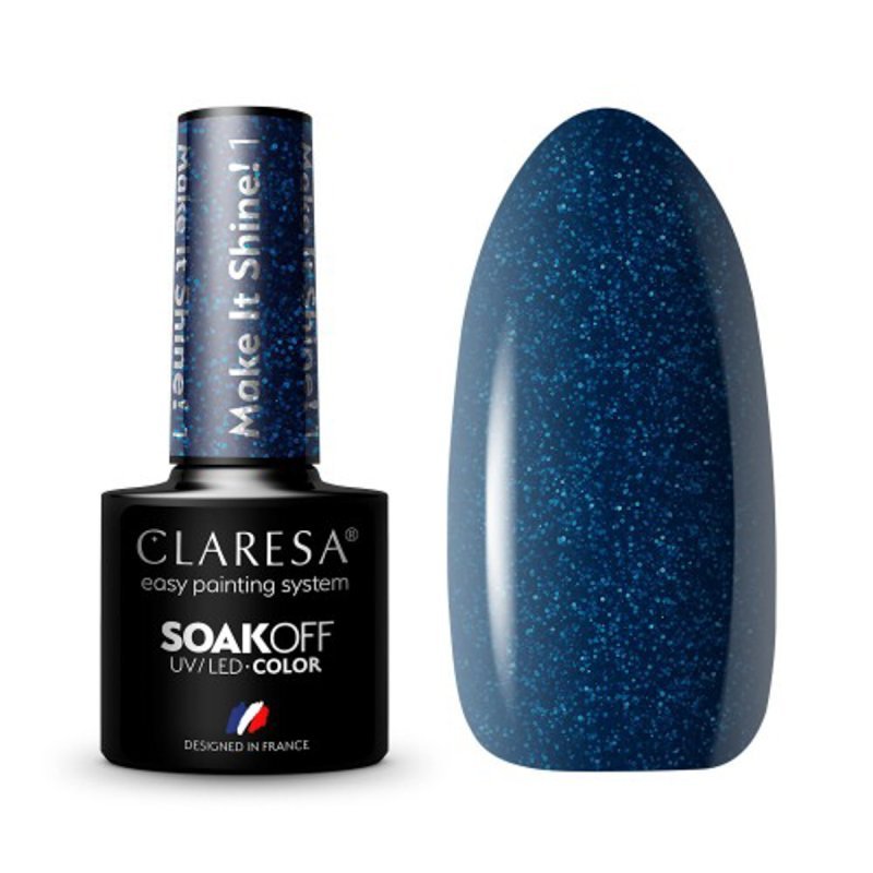 Gellak Make It Shine! 1 Claresa 5 g voor professionele manicure en pedicure met volledige dekking of decoratief accent Gellak Make It Shine! 1 Claresa 5 g voor professionele manicure en pedicure met volledige dekking of decoratief accent