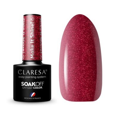 Gellak Make It Shine! 5 van Claresa 5 g voor manicure en pedicure met verzorgde dekking en decoratieve nagelstyling
