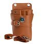 Holster met riem voor kappersscharen T14, bruin, voor kappers en barbers met overzichtelijk gereedschap in de salon Holster met riem voor kappersscharen T14, bruin, voor kappers en barbers met overzichtelijk gereedschap in de salon