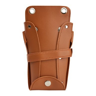 Holster met riem voor kappersscharen T14, bruin, voor kappers en barbers met overzichtelijk gereedschap in de salon