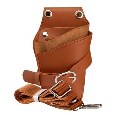 Kappersschaarholster met riem, bruin T11 voor kappers en barbers voor snelle toegang en georganiseerd professioneel salonwerk