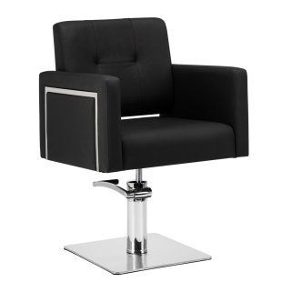 Kappersstoel Gabbiano Bergamo zwart voor professioneel salonwerk en comfortabel werken in moderne kapsalons en barbershops