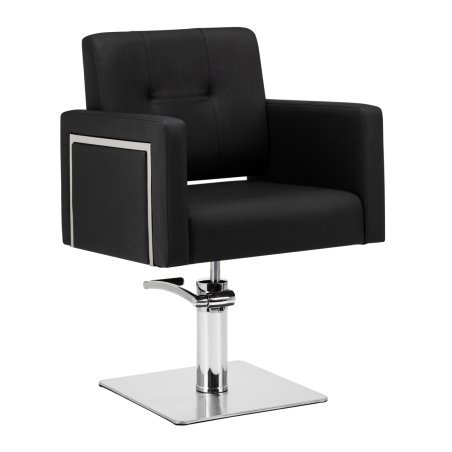 Kappersstoel Gabbiano Bergamo zwart voor professioneel salonwerk en comfortabel werken in moderne kapsalons en barbershops