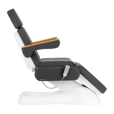 Elektrische behandelstoel Sillon Lux 273B grijs met 3 actuatoren voor cosmetische en specialistische salonbehandelingen