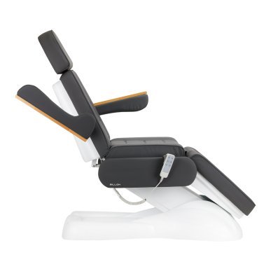 Elektrische behandelstoel Sillon Lux 273B grijs met 3 actuatoren voor cosmetische en specialistische salonbehandelingen