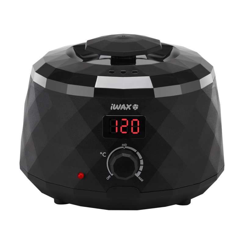 Waxverwarmer met display IWAX Diamond Tech zwart, 100 W, voor wax en paraffine in de salon voor ontharing