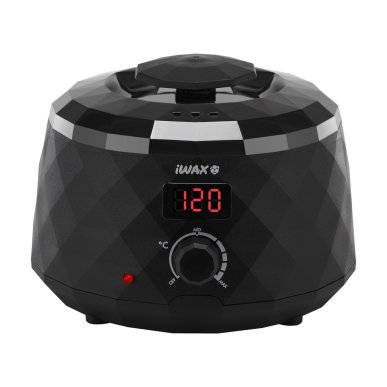 Waxverwarmer met display IWAX Diamond Tech zwart, 100 W, voor wax en paraffine in de salon voor ontharing