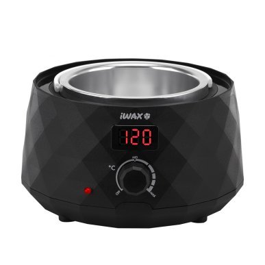 Waxverwarmer met display IWAX Diamond Tech zwart, 100 W, voor wax en paraffine in de salon voor ontharing