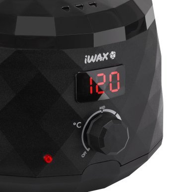 Waxverwarmer met display IWAX Diamond Tech zwart, 100 W, voor wax en paraffine in de salon voor ontharing