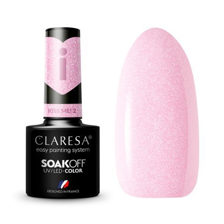 Gellak Kiss Me! 2 Claresa 5 g voor nagelstyling, manicure en pedicure met UV/LED-uitharding, nail art en salonwerk