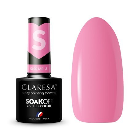 Gellak Kiss Me! 3 van Claresa 5 g voor manicure en pedicure, UV/LED-uitharding voor dekking, accenten en nail art
