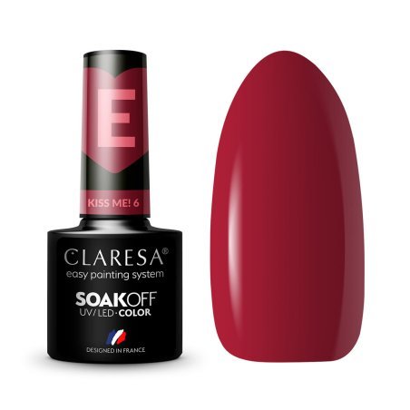 Gellak Claresa Kiss Me! 6 5 g voor manicure en pedicure, UV/LED-gellak voor volledige dekking, accenten en nail art