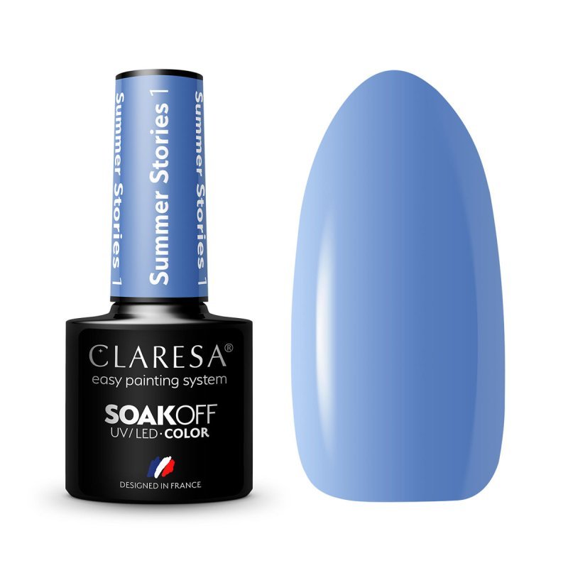 Gellak Summer Stories 1 van Claresa 5 g voor manicure, pedicure en nail art met UV/LED-uitharding voor salonwerk