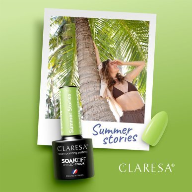Gellak Summer Stories 3 van Claresa 5 g voor nagelstyling, manicure en pedicure met UV/LED-uitharding voor salonwerk