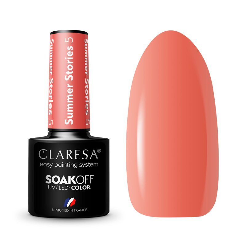 Gellak Summer Stories 5 van Claresa, 5 g voor volledige dekking, accenten en nail art in manicure en pedicure