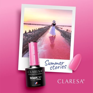 Gellak Claresa Summer Stories 6 van 5 g voor professionele manicure, pedicure, volledige dekking, accenten en nail art
