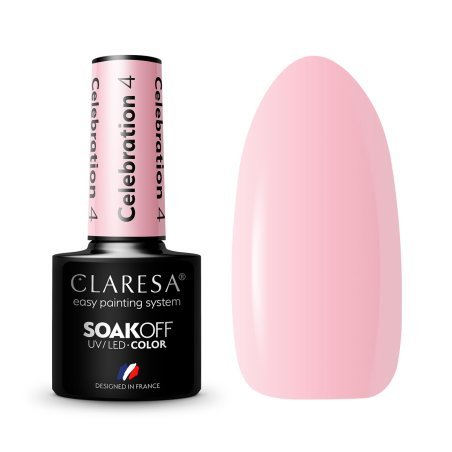 Gellak Celebration 4 Claresa 5 g voor volledige dekking, accenten en nail art bij manicure en pedicure in de salon