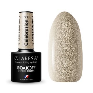 Gellak Celebration 6 Claresa 5 g voor manicure en pedicure met UV/LED-uitharding en nail art voor professioneel salonwerk