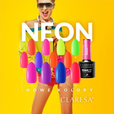 Gellak Neon 11 van Claresa 5 g voor volledige dekking, accenten, manicure, pedicure en nail art met UV/LED-uitharding