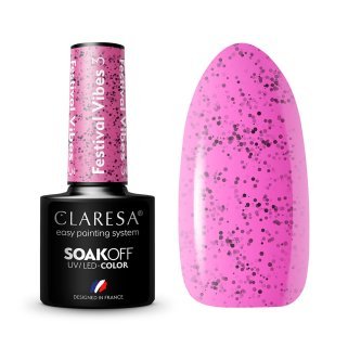 Gellak Festival Vibes 3 van Claresa, 5 g voor manicure, pedicure, volledige dekking en creatieve nail art