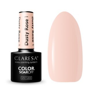 Gellak Dusty Rose 1 Claresa 5 g voor professionele nagelstyling, manicure, pedicure, nail art en volledige dekking