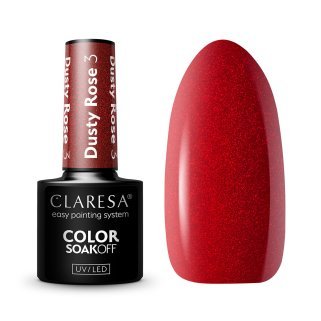 Gellak Dusty Rose 3 Claresa 5 g voor nagelstyling, manicure en pedicure met UV/LED-uitharding en nail art