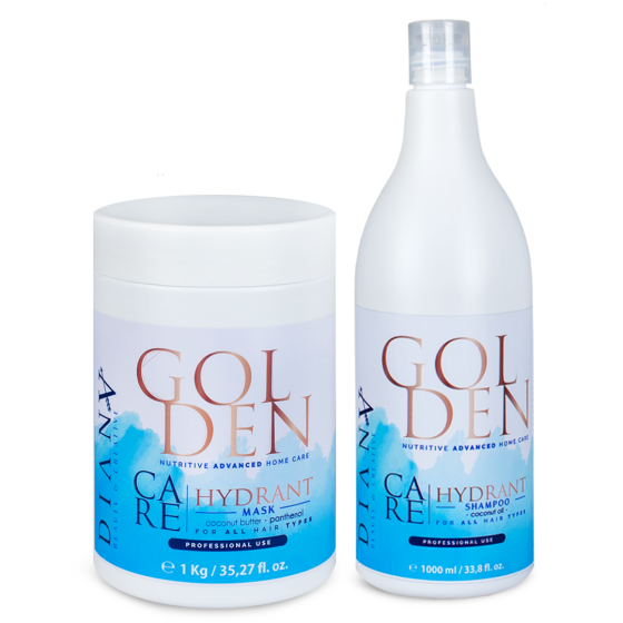 GoldenBlue Proteine ontkrullen Care set shampoo + haarmasker 1000ml + 1000g