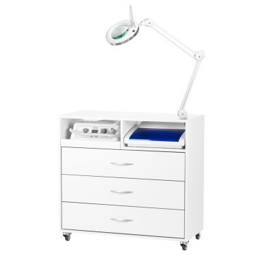 Podo-unit Y-200 Set Max voor professionele podologie en gespecialiseerde pedicure met boorunit, loeplamp en UV-C-sterilisator