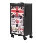 Professionele barber trolley Gabbiano C12 zwart met planken en wielen voor kapperswerk, barbershop en accessoires