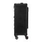 Professionele barber trolley Gabbiano C12 zwart met planken en wielen voor kapperswerk, barbershop en accessoires